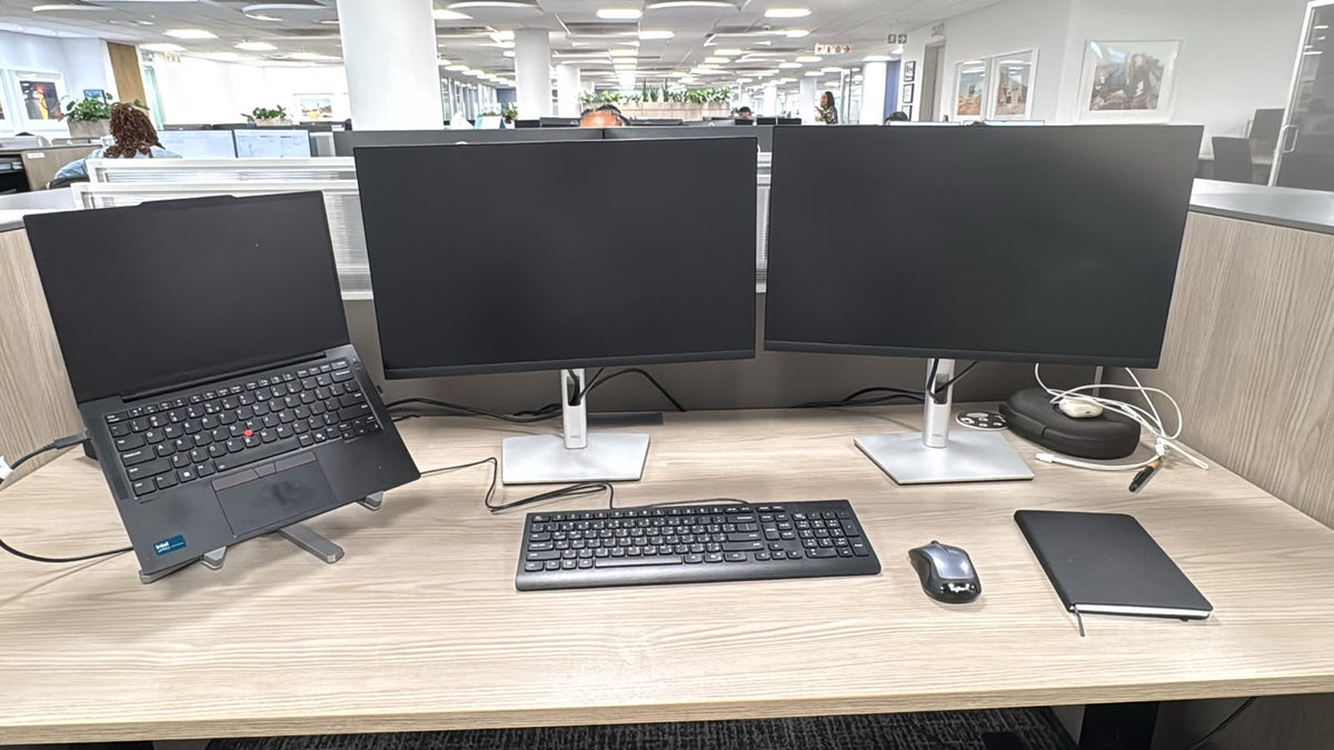 Customer photo of a phone raised on a stand