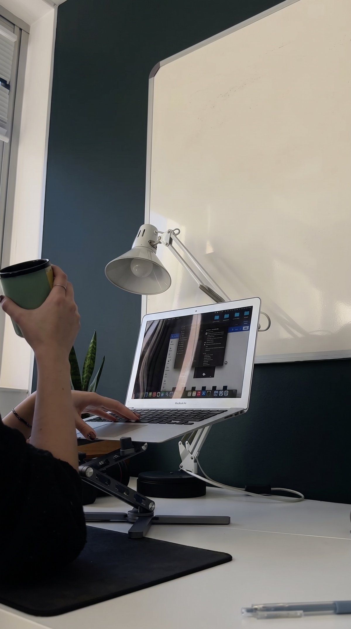 At your desk